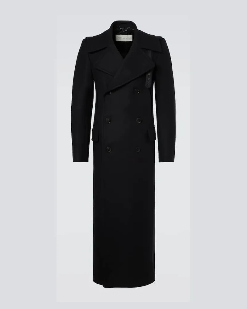 Dries van Noten Mantel aus einem Wollgemisch Schwarz