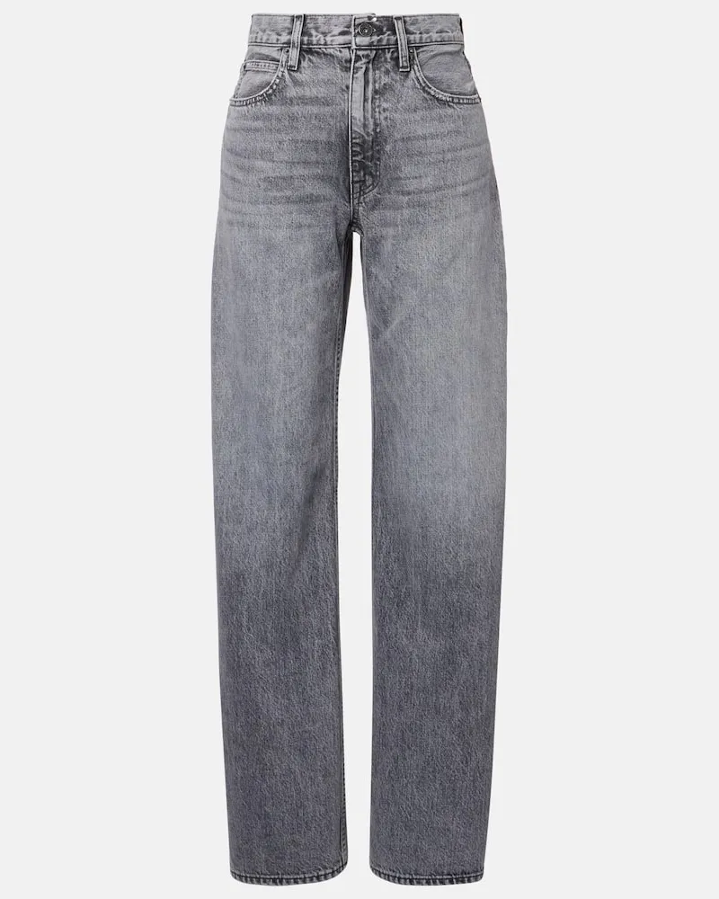 SLVRLAKE High-Rise Wide-Leg Jeans Cassie Grau