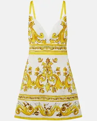 Dolce & Gabbana Minikleid Majolica aus Brokat Multicolor