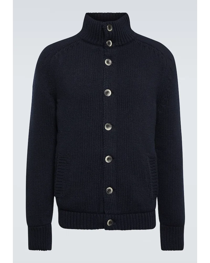 Herno Cardigan aus Wolle Blau