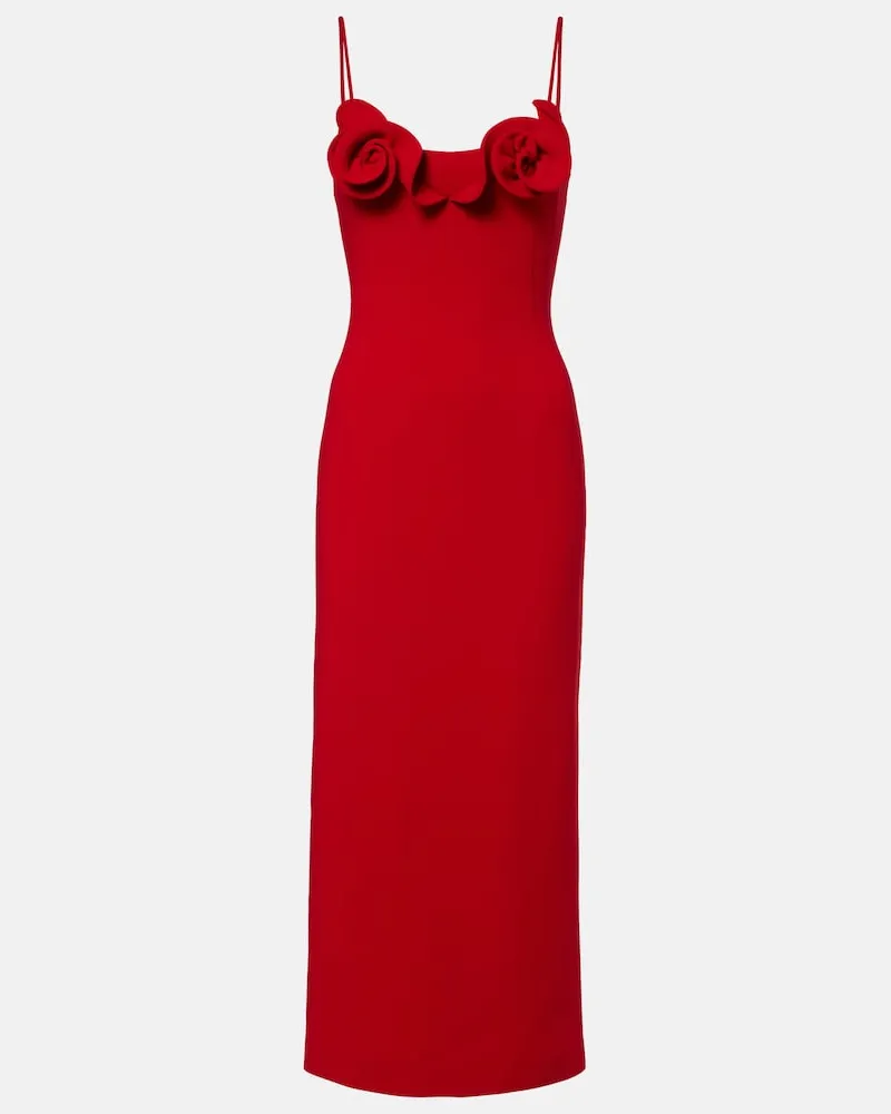 Magda Butrym Midikleid aus einem Wollgemisch Rot