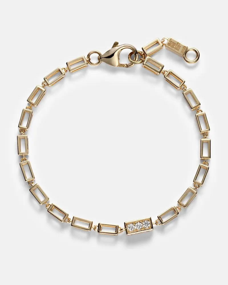 Suzanne Kalan Armband Block-Chain aus 18kt Gelbgold mit Diamanten Gold