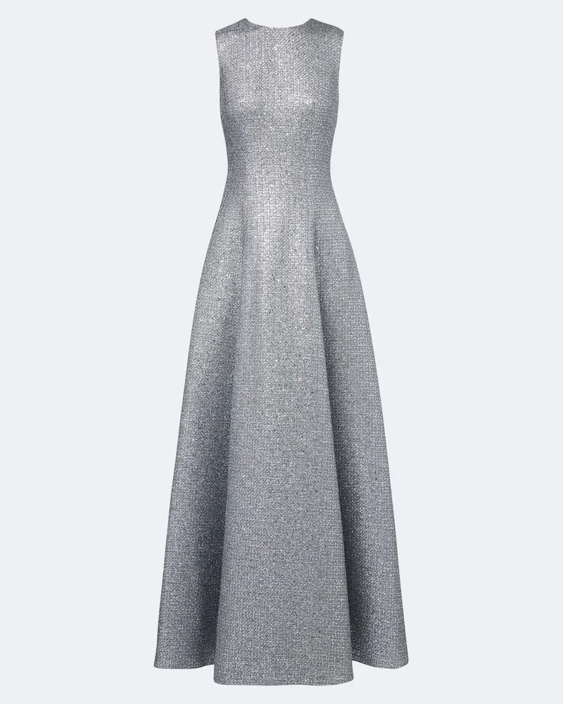 EMILIA WICKSTEAD Robe Nodin aus Tweed Silber