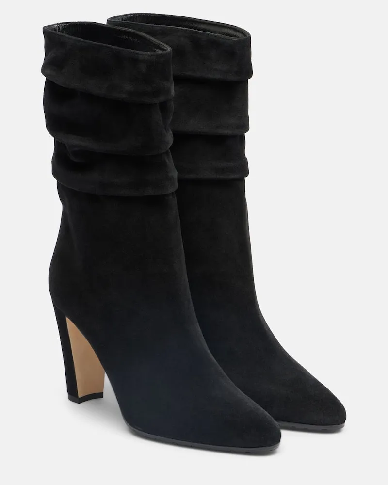 Manolo Blahnik Stiefel Calasso aus Veloursleder Schwarz