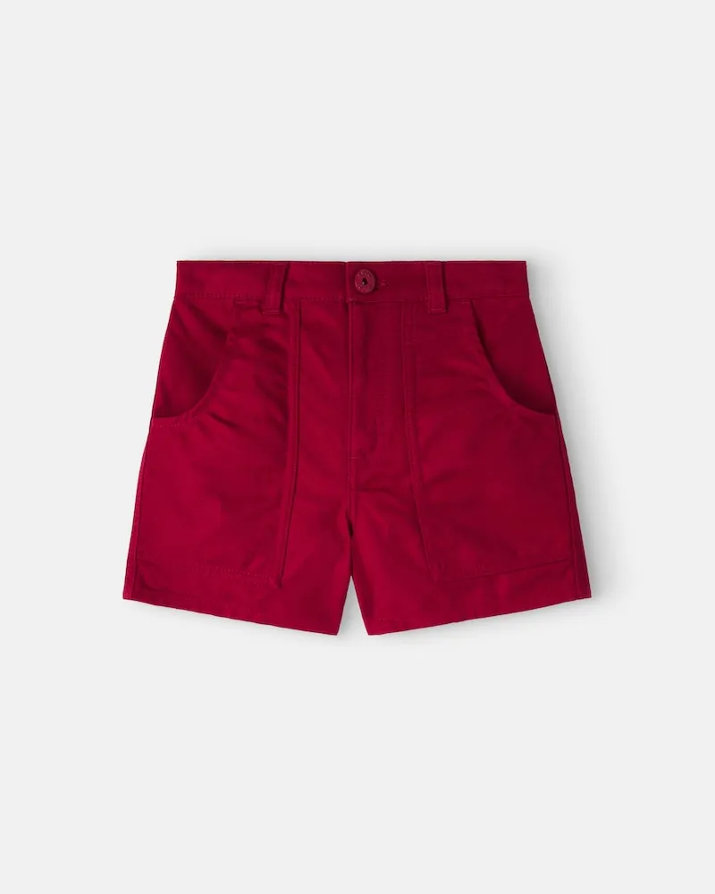 Gucci Shorts Web Stripe aus Baumwoll-Canvas Rot