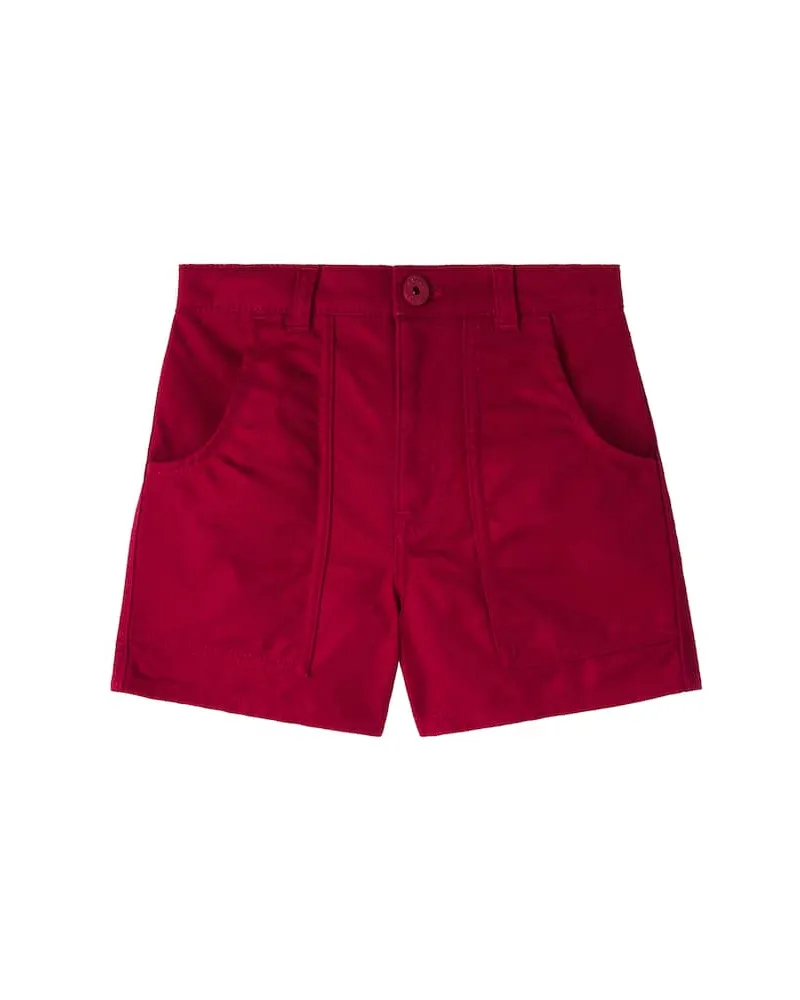 Gucci Shorts Web Stripe aus Baumwoll-Canvas Rot