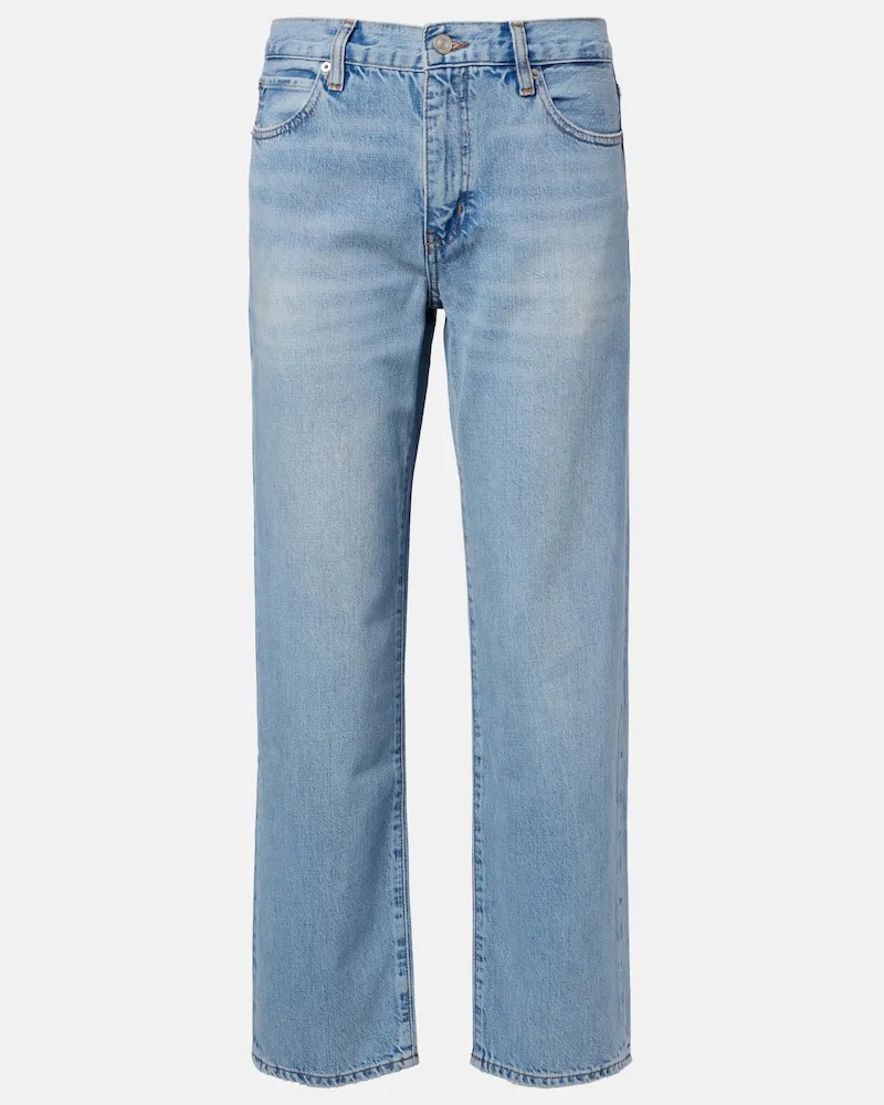 Frame Denim Straight Jeans The Off Duty Hang Blau