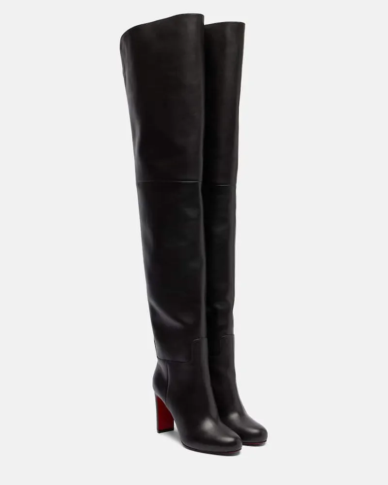 Christian Louboutin Overknee-Stiefel Loo 85 aus Leder Schwarz
