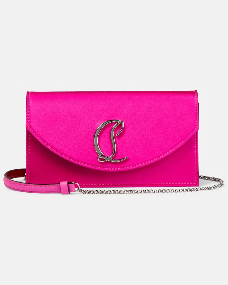 Christian Louboutin Schultertasche Loubi54 aus Satin Rosa
