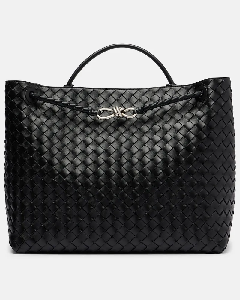 Bottega Veneta Tote Bag Andiamo Voyager Large aus Leder Schwarz