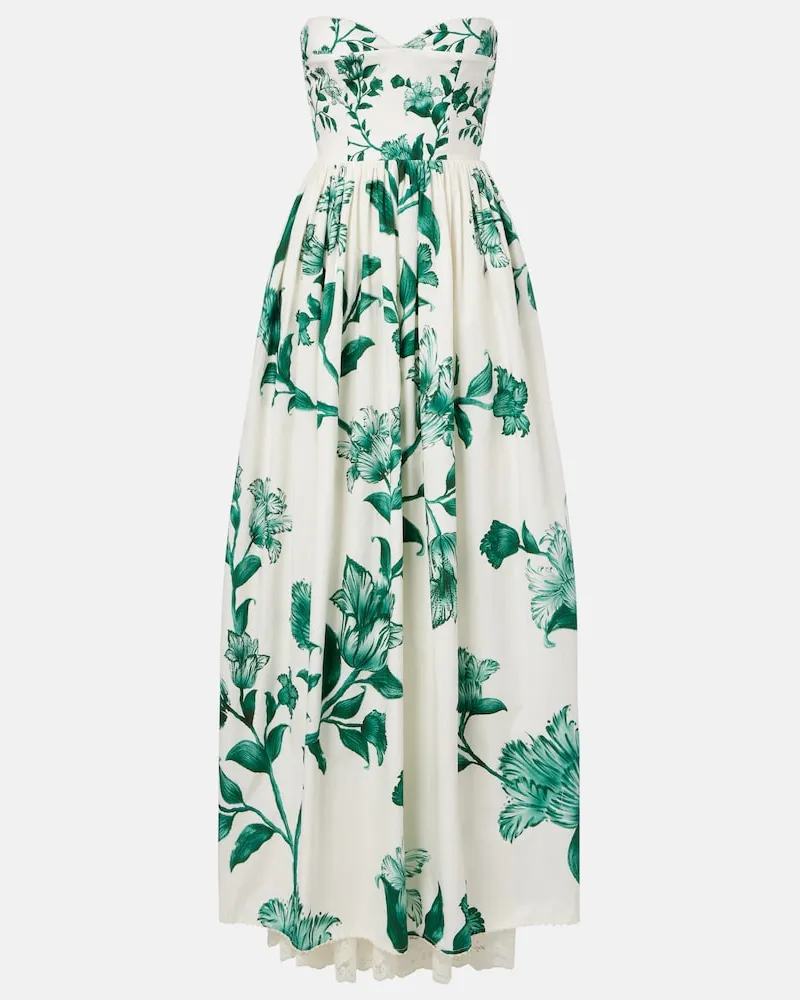 AGUA BENDITA Maxikleid Tonia aus Baumwolle mit Spitze Weiß