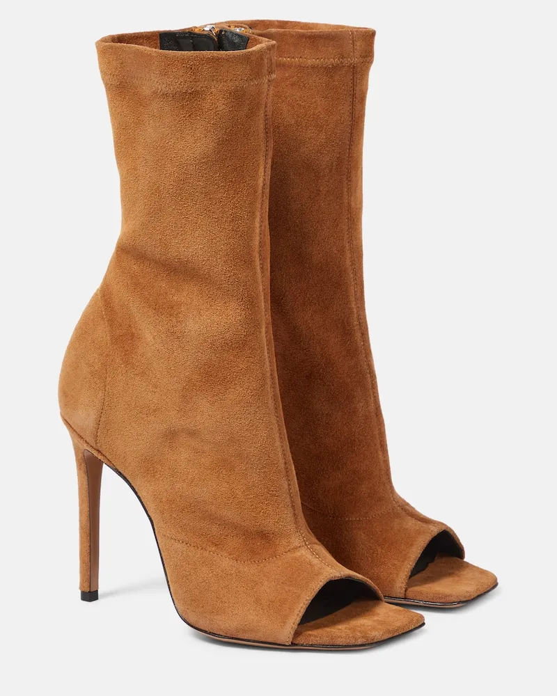 Paris Texas Stiefeletten Amanda aus Veloursleder Braun