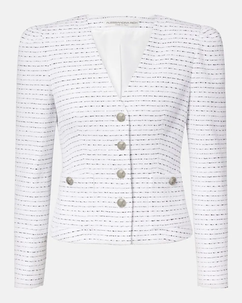 Alessandra Rich Jacke aus Tweed Weiß