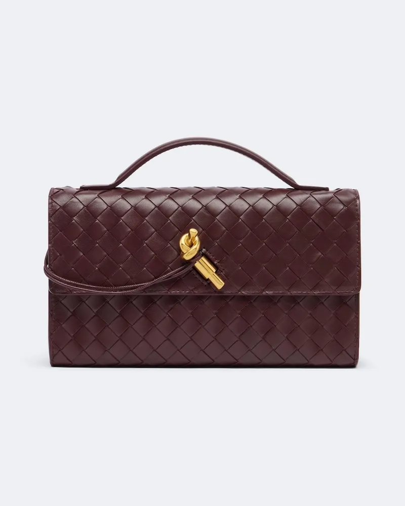 Bottega Veneta Clutch Andiamo aus Leder Burgunderrot