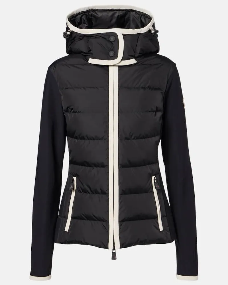 Moncler Daunenjacke aus Strick Schwarz