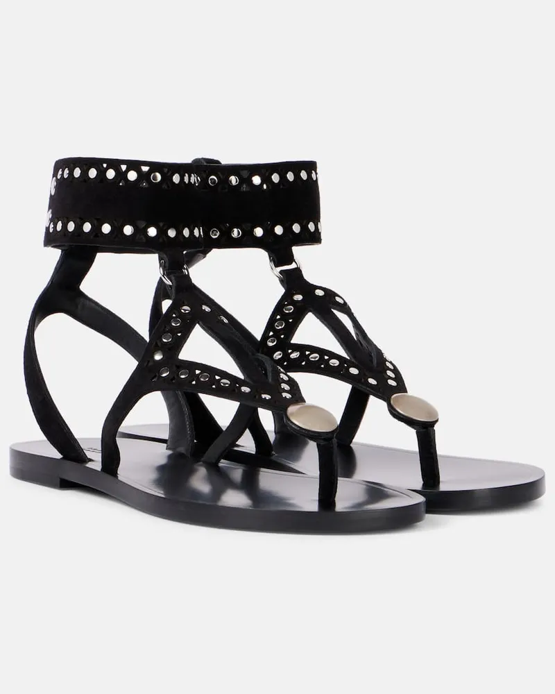 Isabel Marant Verzierte Sandalen Edil aus Leder Schwarz