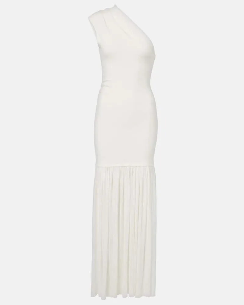 Proenza Schouler One-Shoulder-Maxikleid Cora aus Chiffon Weiß