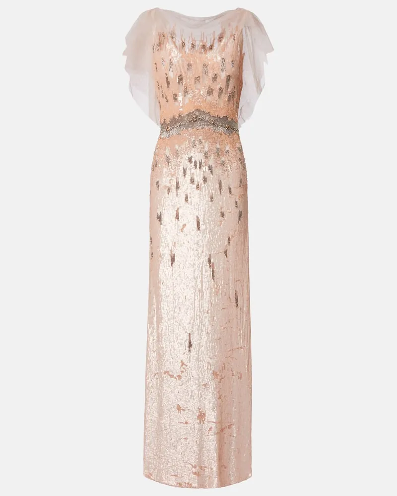 Jenny Packham Verzierte Robe Bonnie Rosa