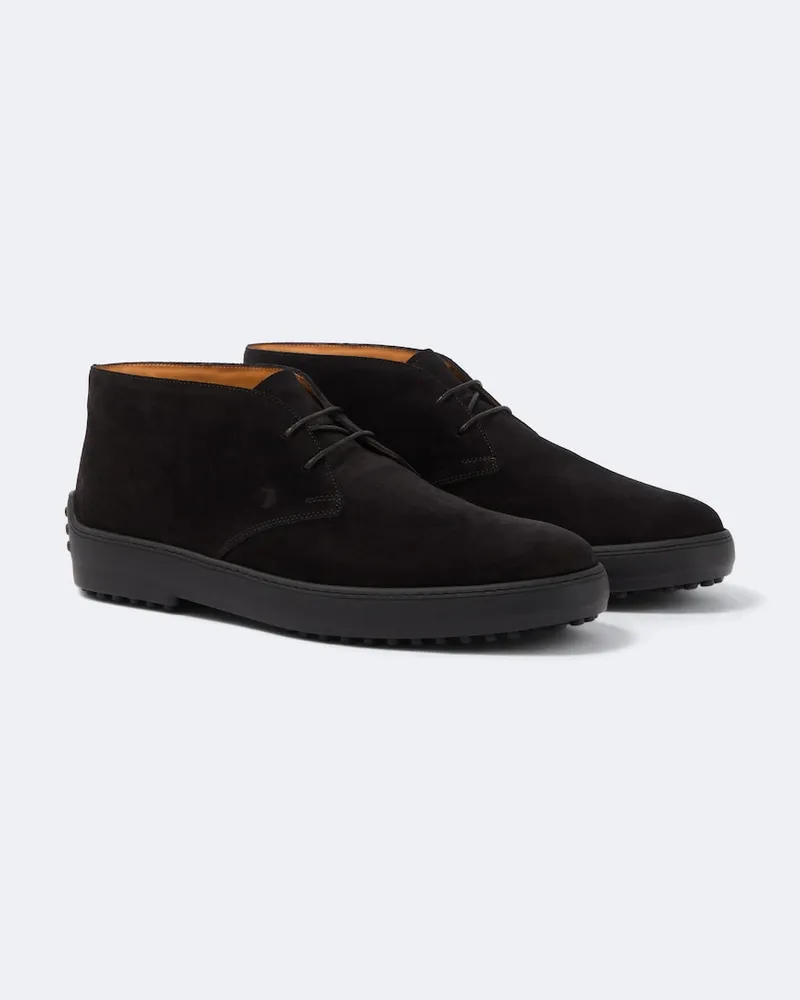 TOD'S Desert Boots aus Veloursleder Schwarz