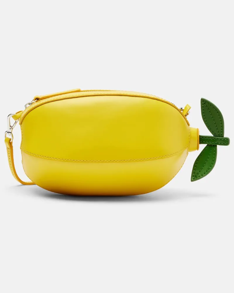 STAUD Schultertasche Limona aus Leder Gelb