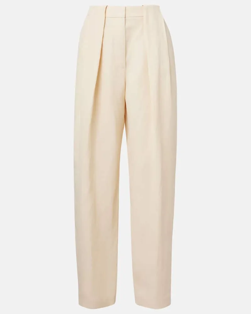 Stella McCartney Weite High-Rise-Hose Weiß