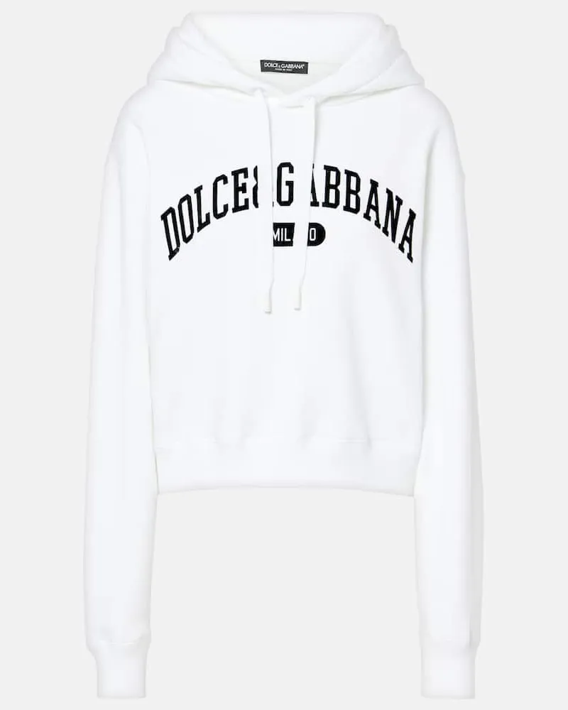 Dolce & Gabbana Hoodie aus Baumwolle Weiss