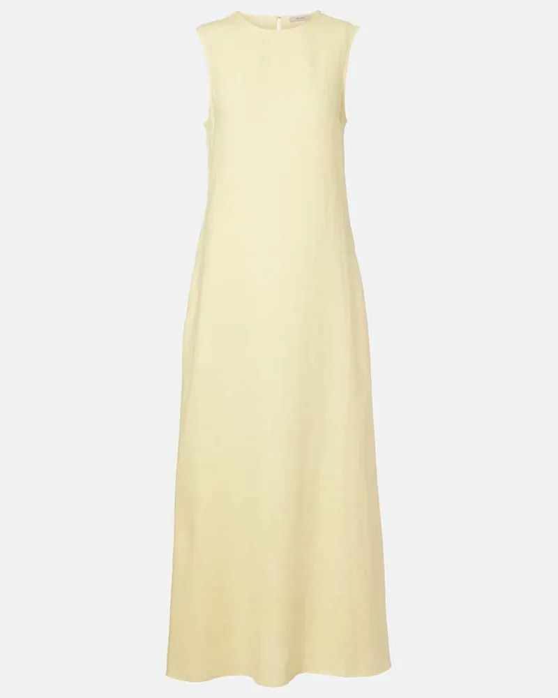 ASCENO Maxikleid Tallin aus Leinen Gelb