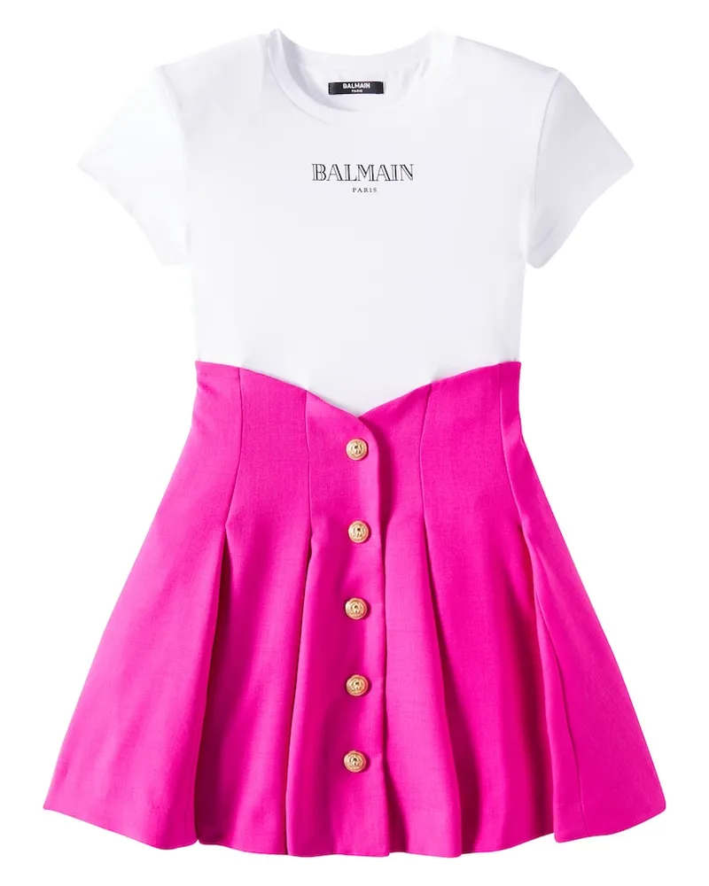 Balmain Kleid aus Wolle Rot