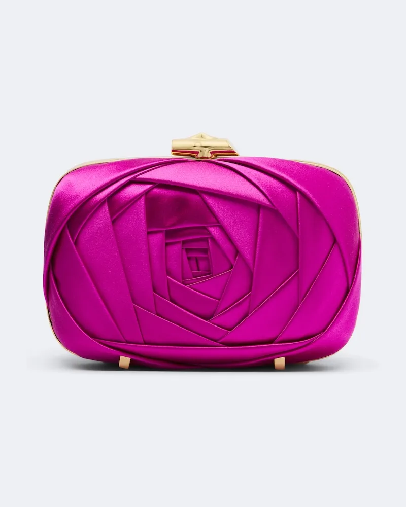 Roger Vivier Clutch Rose Vivier aus Satin Violett