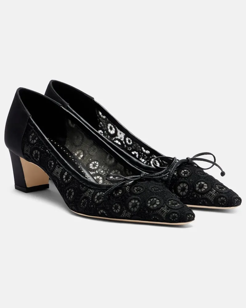 Manolo Blahnik Pumps Martebal 50 aus Spitze Schwarz