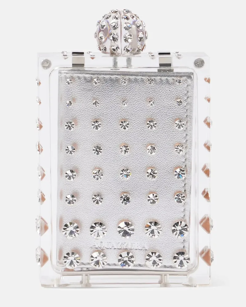 Aquazzura Clutch Tequila Mini mit Kristallen Transparent