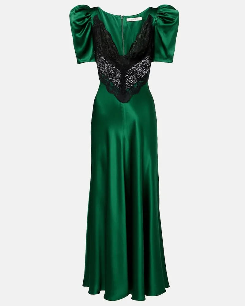 Rodarte Cocktailkleid aus Seide mit Spitze Grün