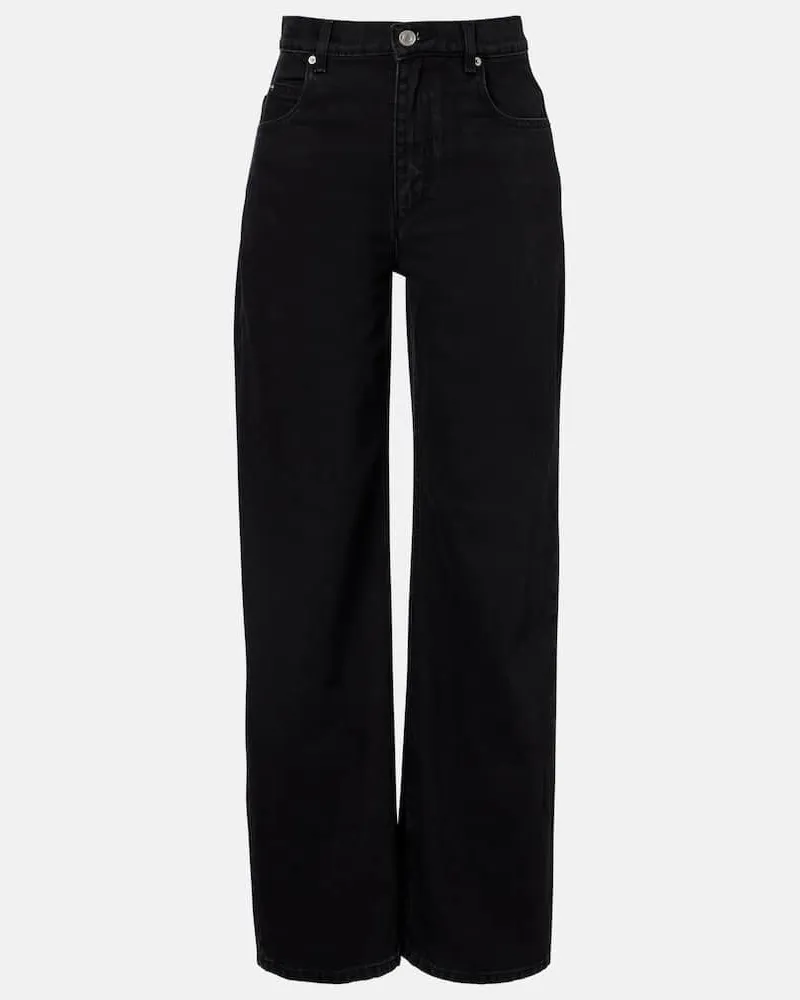 Isabel Marant Mid-Rise Straight Jeans Dromie Schwarz