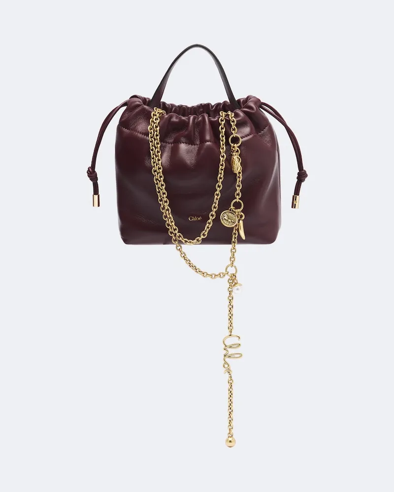 Chloé Chloé Schultertasche Icons Small aus Leder Burgunderrot