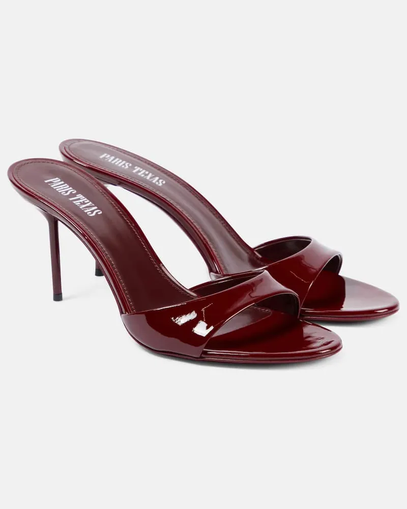 Paris Texas Pantoletten Lidia 70 aus Lackleder Burgunderrot