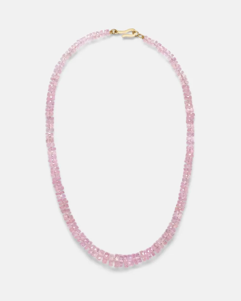 Ileana Makri Halskette aus Morganit mit 18kt Gelbgold Rosa