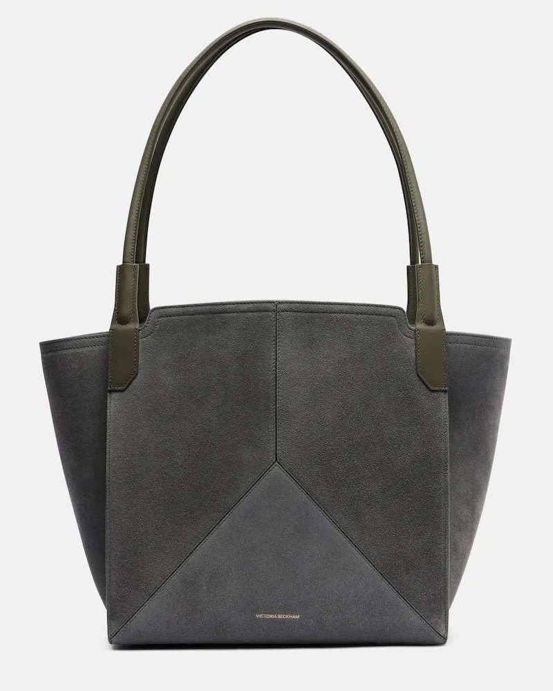 Victoria Beckham Henkeltasche Victoria Small aus Veloursleder Grau