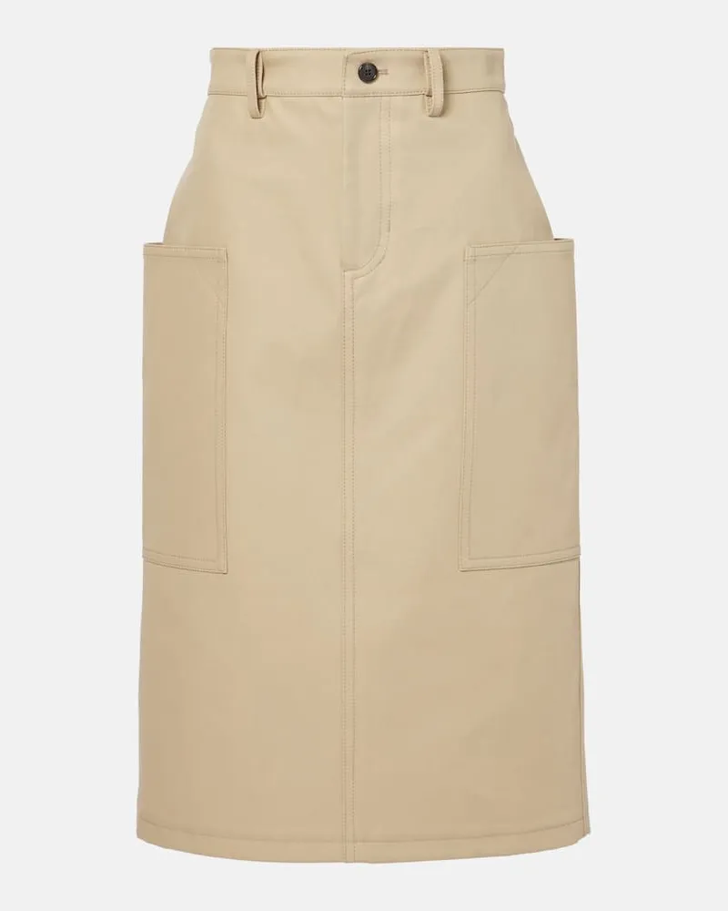 Gucci Bleistiftrock aus Baumwoll-Drill Beige