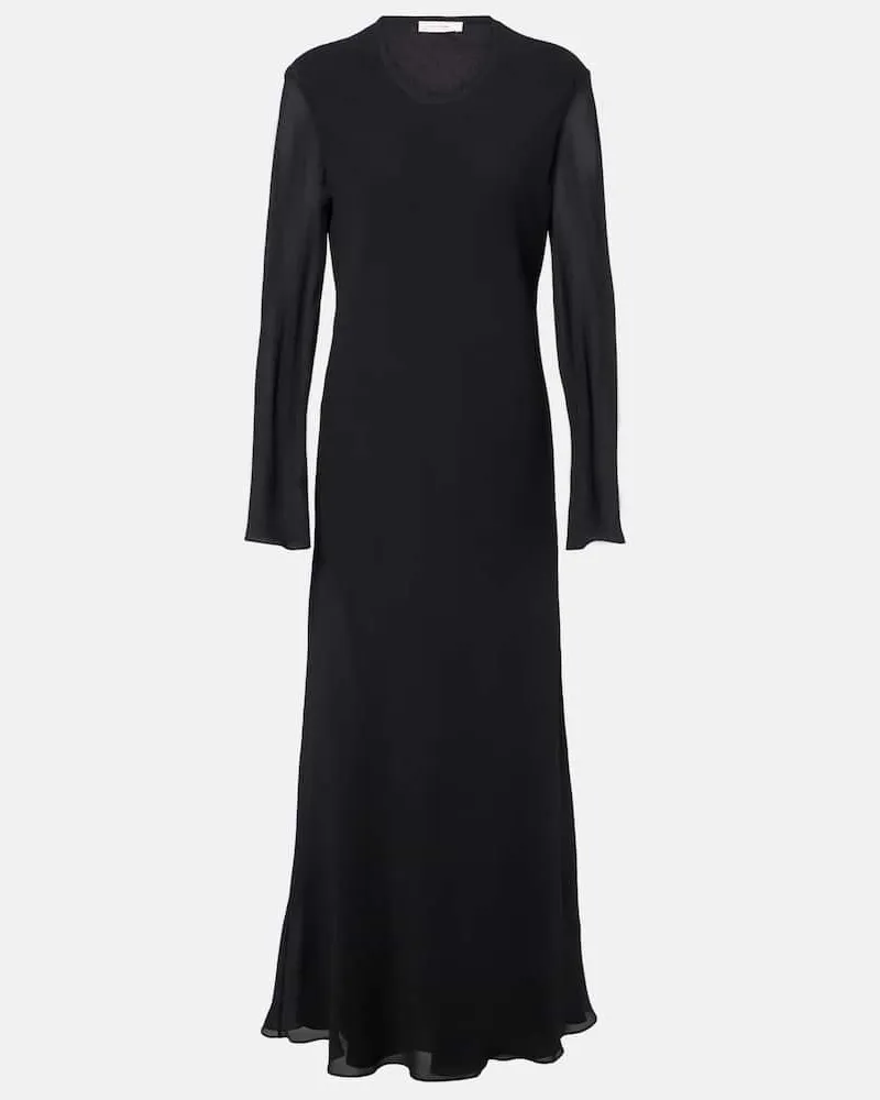 The Row Maxikleid Merita aus Seide Schwarz