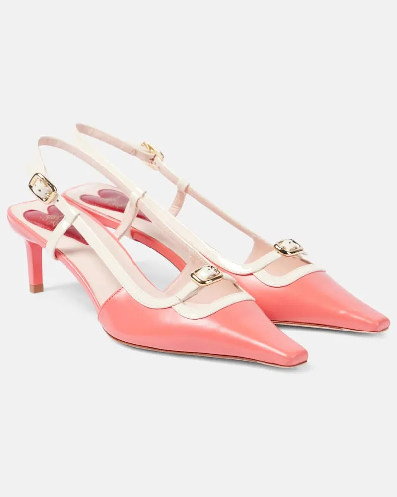 Roger Vivier Slingback-Pumps Viv’ Canard 55 aus Leder Pink