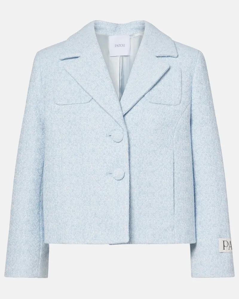 Patou Cropped-Jacke aus Tweed Blau