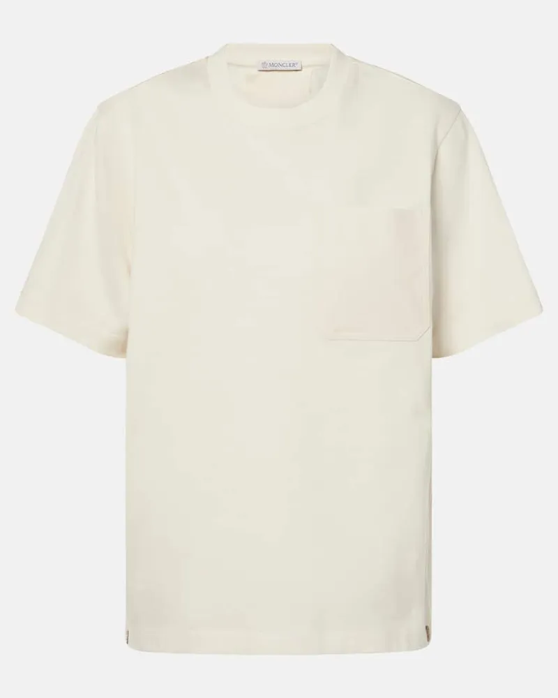 Moncler T-Shirt aus Baumwoll-Jersey Weiß
