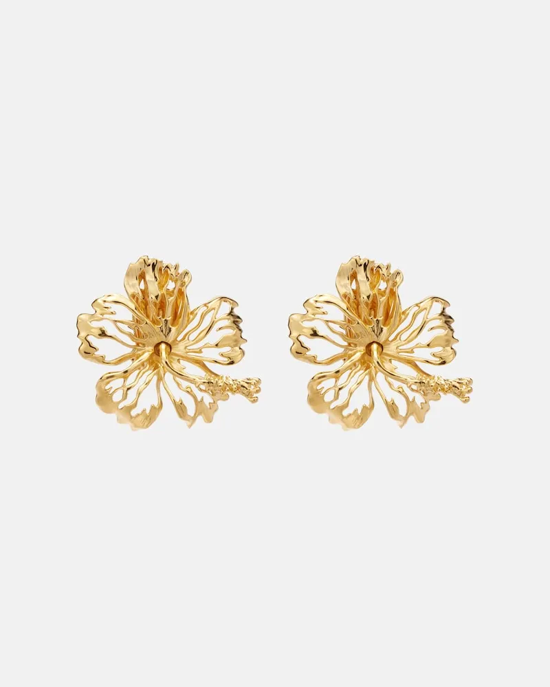Oscar de la Renta Clip-Ohrringe Hibiscus Gold