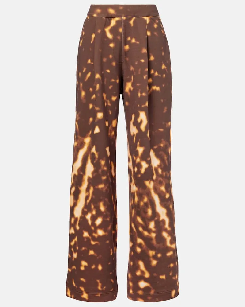 Dries van Noten Weite Hose aus Baumwolle Braun