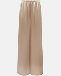 Ferragamo Weite Pyjama-Hose aus Satin Nude