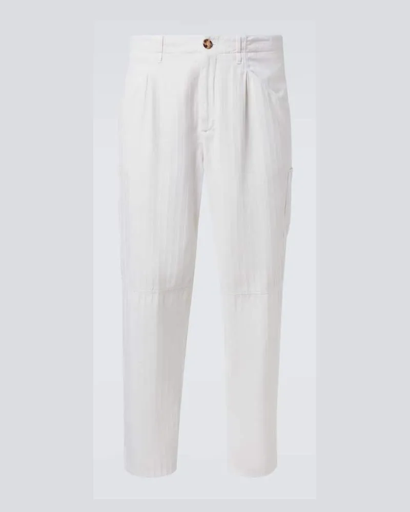 Brunello Cucinelli Gerade Hose aus Baumwolle Weiß