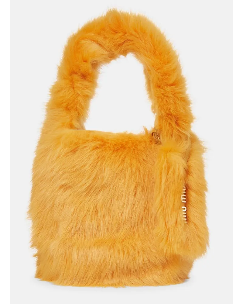 Miu Miu Schultertasche aus Shearling Orange