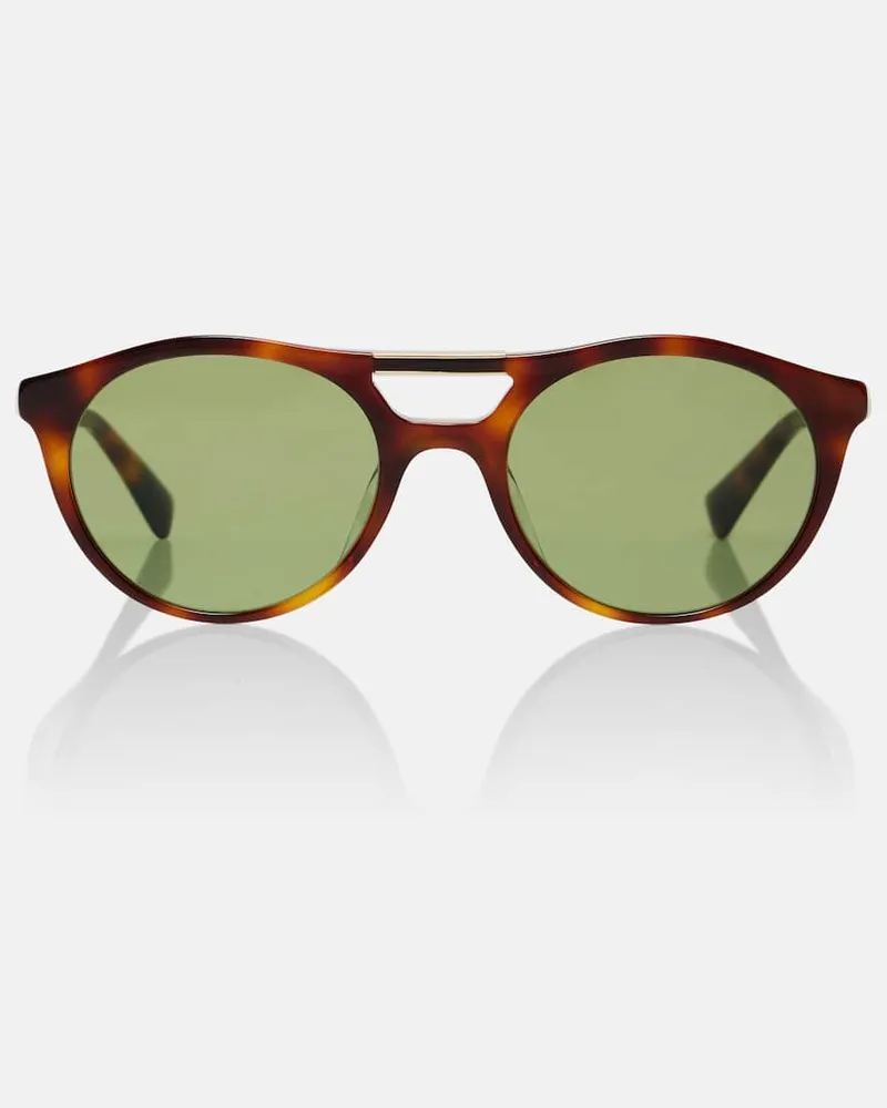Brunello Cucinelli Runde Sonnenbrille Sartorial Sunset Braun