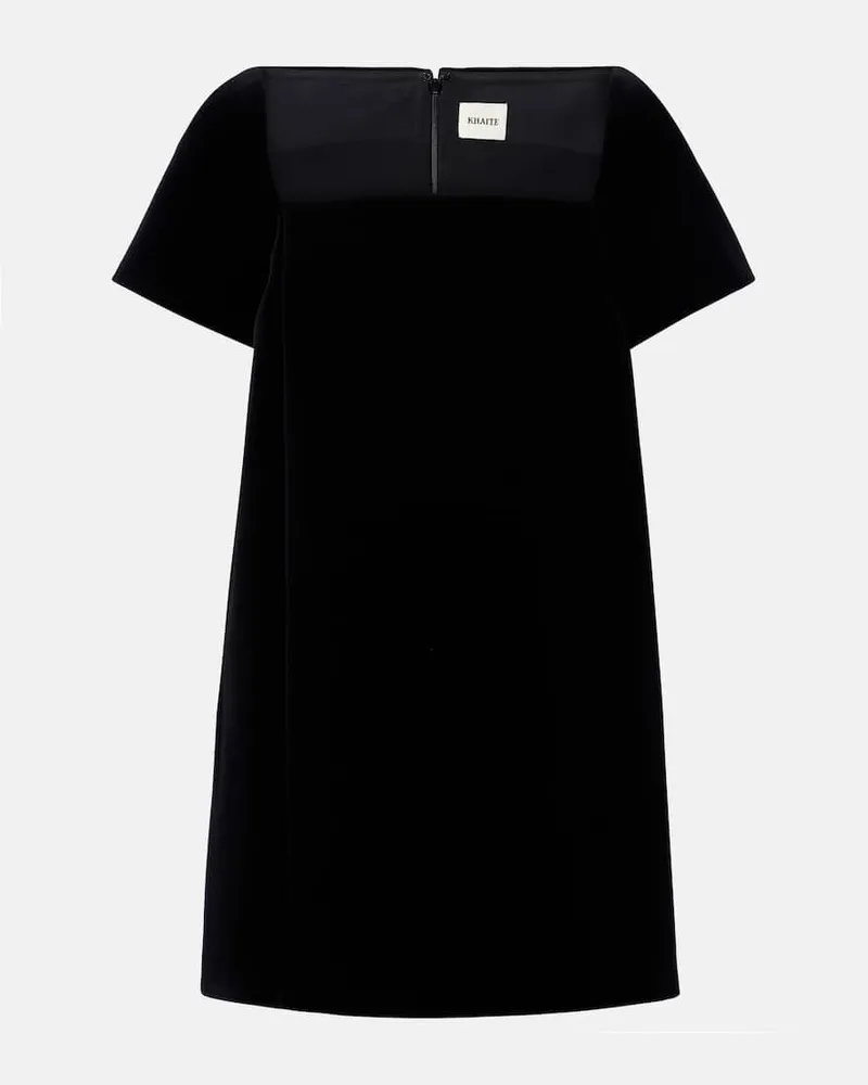 KHAITE Minikleid Benji aus Samt Schwarz