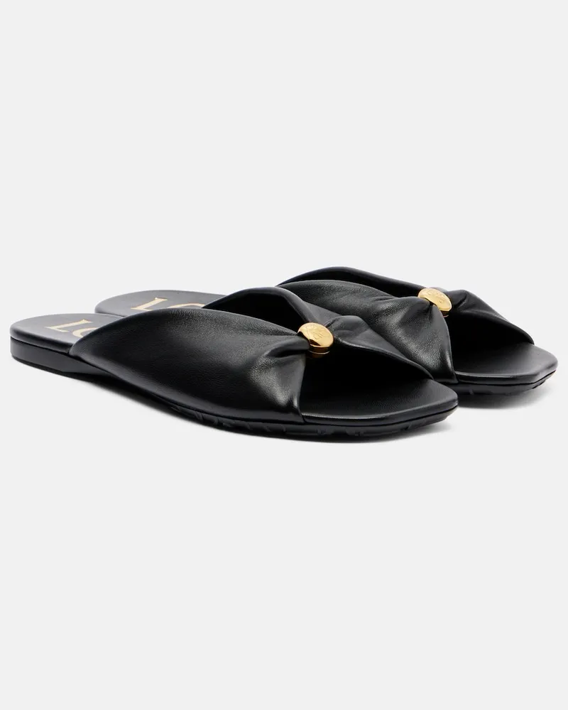 Loewe Paula's Ibiza Pantoletten Pebble aus Leder Schwarz